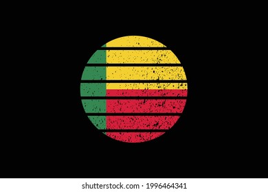 Grunge Style Flag of the Benin. It will be used t-shirt graphics, print, poster and Background.