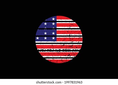 Grunge Style Flag of the Bikini Atoll. It will be used t-shirt graphics, print, poster and Background.
