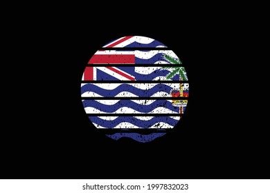 Grunge Style Flag of the British Indian Ocean Territory. It will be used t-shirt graphics, print, poster and Background.