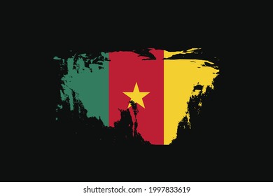 Grunge Style Flag of the Cameroon. It will be used t-shirt graphics, print, poster and Background.