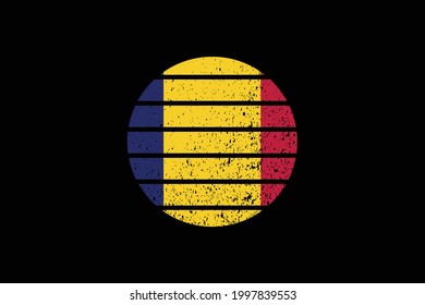 Grunge Style Flag of the Chad. It will be used t-shirt graphics, print, poster and Background.