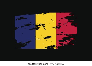 Grunge Style Flag of the Chad. It will be used t-shirt graphics, print, poster and Background.