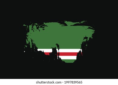 Grunge Style Flag der Tschetschenischen Republik Lchkeria. Es wird verwendet T-Shirt Grafiken, Druck, Poster und Hintergrund.