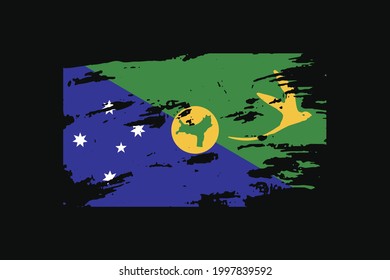 Grunge Style Flag of the Christmas Islands. It will be used t-shirt graphics, print, poster and Background.