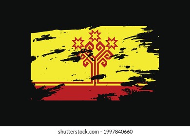 Grunge Style Flag of the Chuvashia. It will be used t-shirt graphics, print, poster and Background.