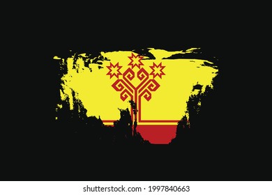 Grunge Style Flag of the Chuvashia. It will be used t-shirt graphics, print, poster and Background.
