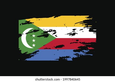 Grunge Style Flag of the Comoros. It will be used t-shirt graphics, print, poster and Background.