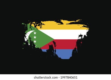 Grunge Style Flag of the Comoros. It will be used t-shirt graphics, print, poster and Background.