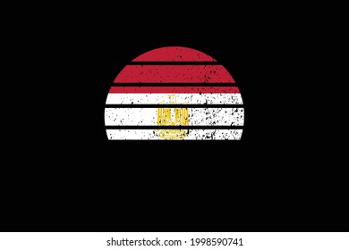Bandera estilo Grunge del Egipto. Se utilizará para los gráficos de camisetas, la impresión, el afiche y el fondo.