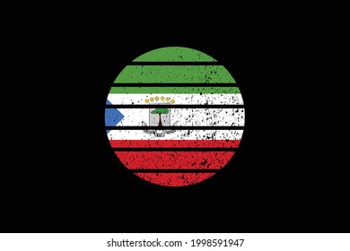 Grunge Style Flag of the Equatorial Guinea. It will be used t-shirt graphics, print, poster and Background.