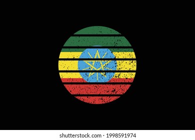 Grunge Style Flag of the Ethiopia. It will be used t-shirt graphics, print, poster and Background.