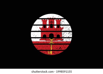 Grunge Style Flag of the Gibraltar. It will be used t-shirt graphics, print, poster and Background.