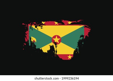 Grunge Style Flag of the Grenada. It will be used t-shirt graphics, print, poster and Background.