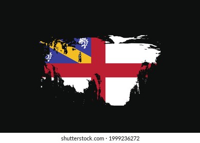 Grunge Style Flag of the Herm. It will be used t-shirt graphics, print, poster and Background.