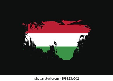 Grunge Style Flag of the Hungary. It will be used t-shirt graphics, print, poster and Background.