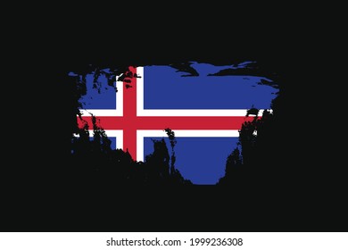 Grunge Style Flag of the Iceland. It will be used t-shirt graphics, print, poster and Background.