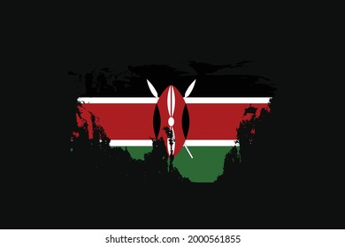 Grunge Style Flag of the Kenya. It will be used t-shirt graphics, print, poster and Background.