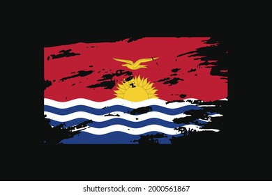 Bandera de estilo ondulado de Kiribati. Se utilizará para los gráficos de camisetas, la impresión, el afiche y el fondo.