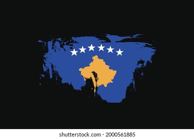 Grunge Style Flag of the Kosovo. It will be used t-shirt graphics, print, poster and Background.