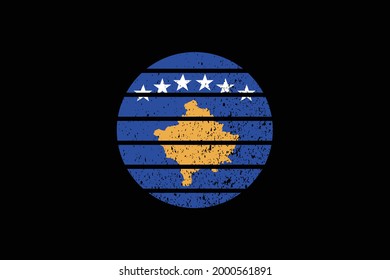 Grunge Style Flag of the Kosovo. It will be used t-shirt graphics, print, poster and Background.