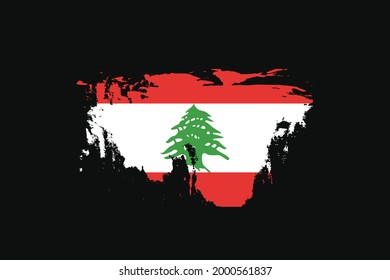 Grunge Style Flag des Libanon. Es wird verwendet T-Shirt Grafiken, Druck, Poster und Hintergrund.