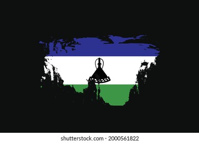 Grunge Style Flag of the Lesotho. It will be used t-shirt graphics, print, poster and Background.