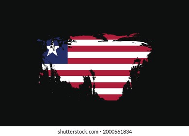 Grunge Style Flag of the Liberia. It will be used t-shirt graphics, print, poster and Background.