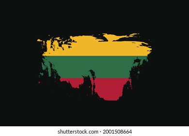 Grunge Style Flag von Litauen. Es wird verwendet T-Shirt Grafiken, Druck, Poster und Hintergrund.