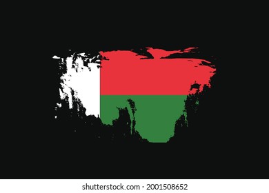 Grunge Style Flag of the Madagascar. It will be used t-shirt graphics, print, poster and Background.