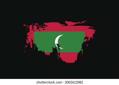 Grunge Style Flag of the Maldives. It will be used t-shirt graphics, print, poster and Background.