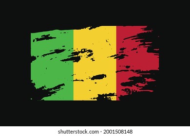 Grunge Style Flag of the Mali. It will be used t-shirt graphics, print, poster and Background.