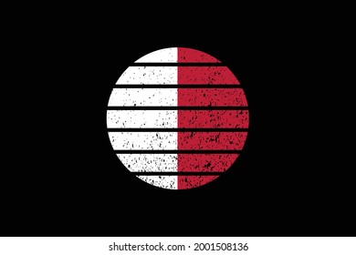 Bandera estilo Grunge de Malta. Se utilizará para los gráficos de camisetas, la impresión, el afiche y el fondo.