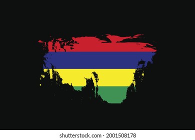 Grunge Style Flag of the Mauritius. It will be used t-shirt graphics, print, poster and Background.