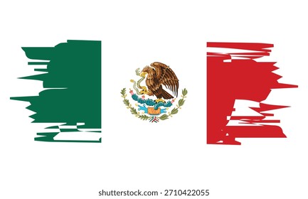 Bandera de estilo grunge de diseño de Vector de México