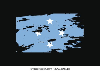 Grunge Style Flag of the Micronesia. It will be used t-shirt graphics, print, poster and Background.