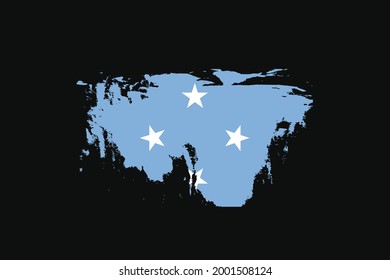 Grunge Style Flag of the Micronesia. It will be used t-shirt graphics, print, poster and Background.