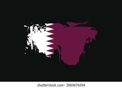 Grunge Style Flag of the Qatar. It will be used t-shirt graphics, print, poster and Background.