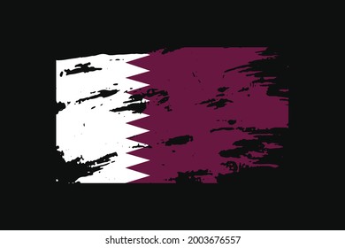 Grunge Style Flag of the Qatar. It will be used t-shirt graphics, print, poster and Background.