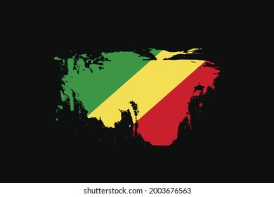 Grunge Style Flag of the Republic of the Congo. It will be used t-shirt graphics, print, poster and Background.