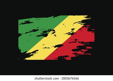 Grunge Style Flag of the Republic of the Congo. It will be used t-shirt graphics, print, poster and Background.