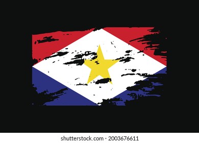 Grunge Style Flag of the Saba. It will be used t-shirt graphics, print, poster and Background.