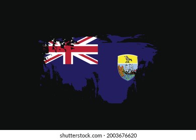 Grunge Style Flag of the Saint Helena. It will be used t-shirt graphics, print, poster and Background.