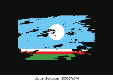 Grunge Style Flag of the Sakha Republic. It will be used t-shirt graphics, print, poster and Background.