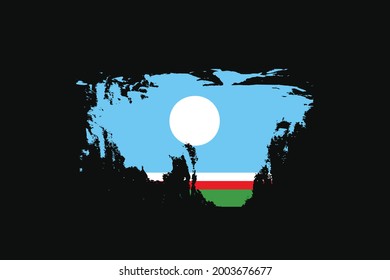 Grunge Style Flag of the Sakha Republic. It will be used t-shirt graphics, print, poster and Background.