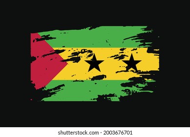 Grunge Style Flag of the Sao Tome and Principe. It will be used t-shirt graphics, print, poster and Background.