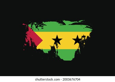 Grunge Style Flag of the Sao Tome and Principe. It will be used t-shirt graphics, print, poster and Background.