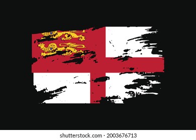 Grunge Style Flag der Sark. Es wird verwendet T-Shirt Grafiken, Druck, Poster und Hintergrund.