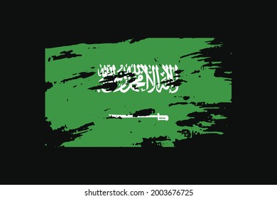 Grunge Style Flag of the Saudi Arabia. It will be used t-shirt graphics, print, poster and Background.