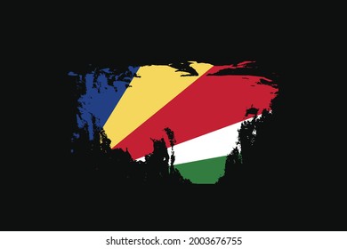 Grunge Style Flag der Seychellen. Es wird verwendet T-Shirt Grafiken, Druck, Poster und Hintergrund.