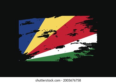 Grunge Style Flag of the Seychelles. It will be used t-shirt graphics, print, poster and Background.